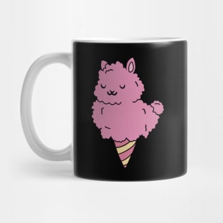 Cute Pink Llama Alpaca Icecream Shape Mug